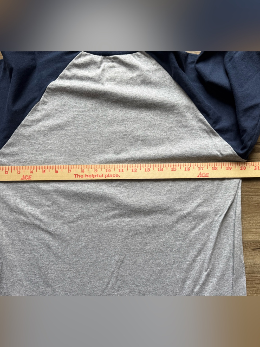University of Michigan raglan t-shirt grey navy blue 3/4 length sleeves size L - Picture 5 of 7
